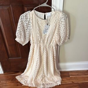 ZARA Elegant Lace Dress in Cream